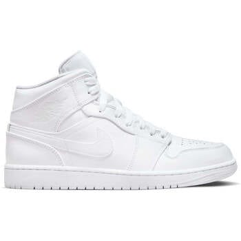 Jordan Aj1 Mid Sneakers Heren - Wit - Maat 42 - Leer, Synthetisch