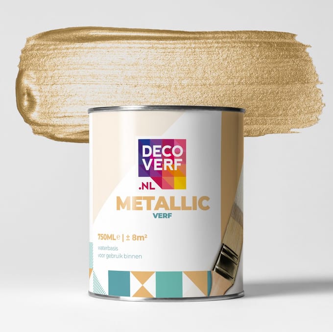 Decoverf metallic verf licht goud, 750ml