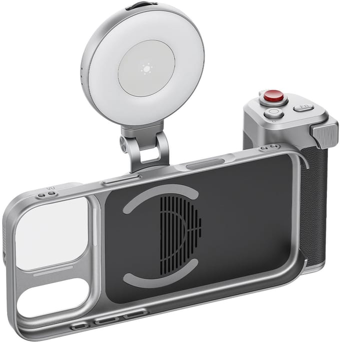 Telesin Master Grip voor iPhone 17 Pro - Creator Combo - Vlogging Kit met LED Licht & Microfoon - Bluetooth Afstandsbediening - Aluminium - Zwart