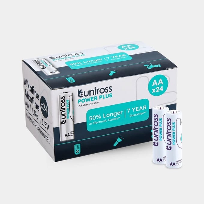 Uniross LR6 AA Power Plus Alkaline Battery Box 24