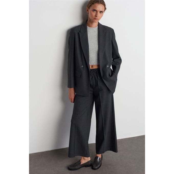 Wijduitlopende Crêpe Broek met Touwtje Taille