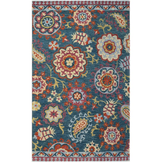 Vloerkleed Bloemen handgemaakt wol | Bakero