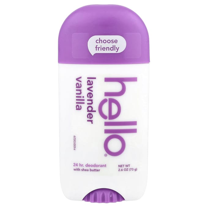 Bonjour, déodorant 24h, au beurre de karité, lavande vanille, 73g (2,6 oz) purple