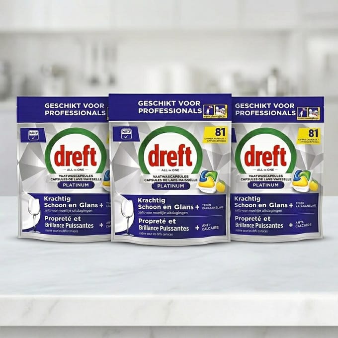 Dreft Platinum Lemon All-in One Vaatwastabletten – 243 Tabs (3x81) - Voordeelverpakking