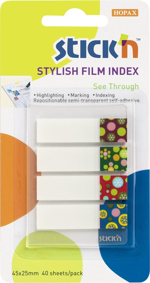 Stick'n 12 pack, Index tabs 45x12mm wit, 80 sticky tabs - bladwijzer