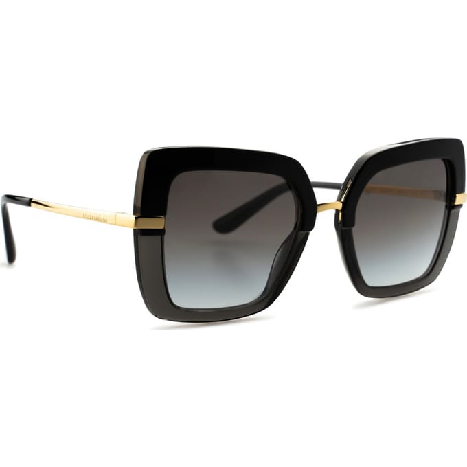 DOLCE & GABBANA Zonnebril DG4373 32468G TOP Zwart Op Transparant Zwart Grijsverloop