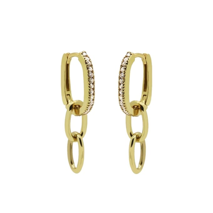 Karma Oorringen oval hoop chains Zilver