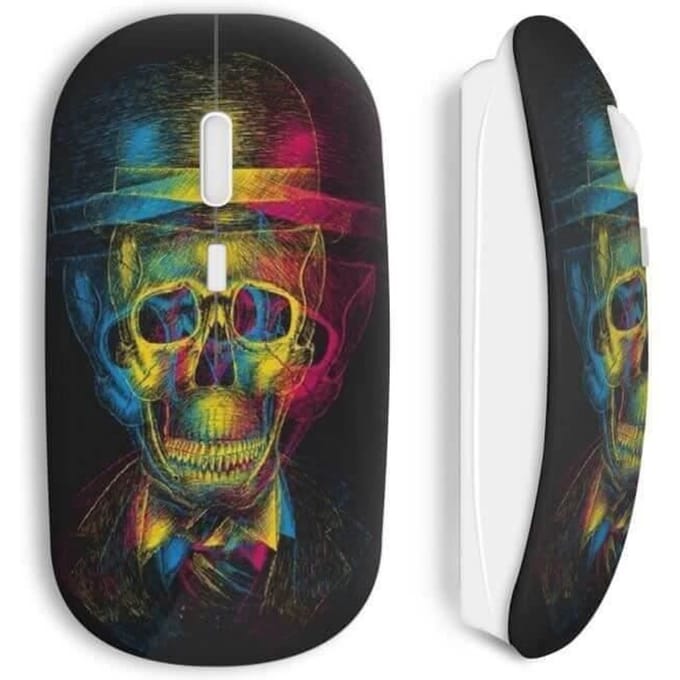 Souris sans Fil Tête de mort Multicolors