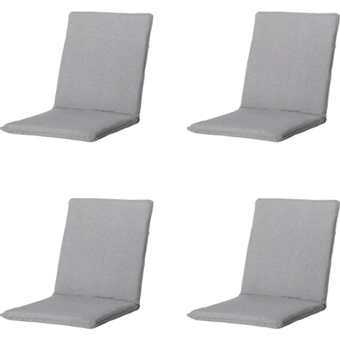 Madison - Stapelstoelkussen Napels grey - Ca. 97x49 cm - Set van 4