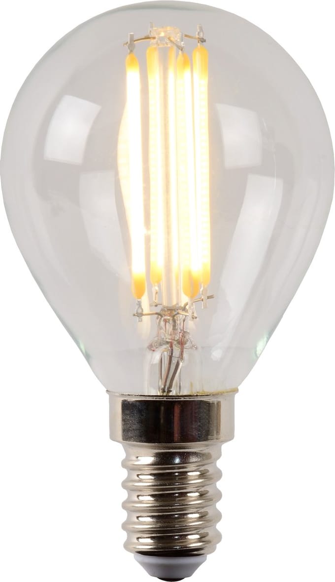 Lucide P45 - Filament lamp - Ø 4,5 cm - LED Dimbaar - E14 - 1x4W 2700K - Transparant