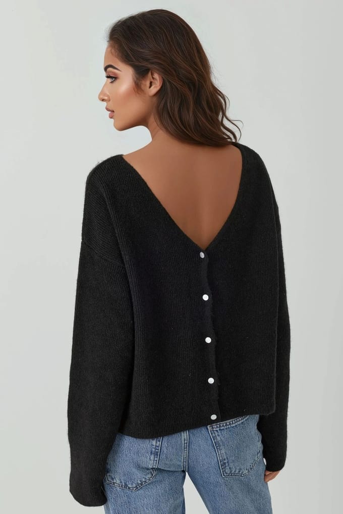 Ultra Zachte V-hals Gebuttonde Dual-use Cardigan
