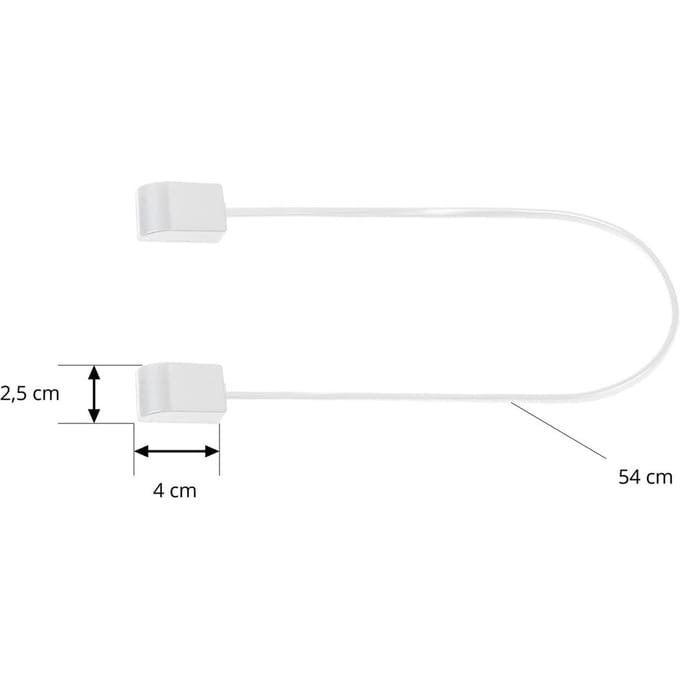 Lindby connector Lumaro, kabellengte 54 cm, wit, PVC