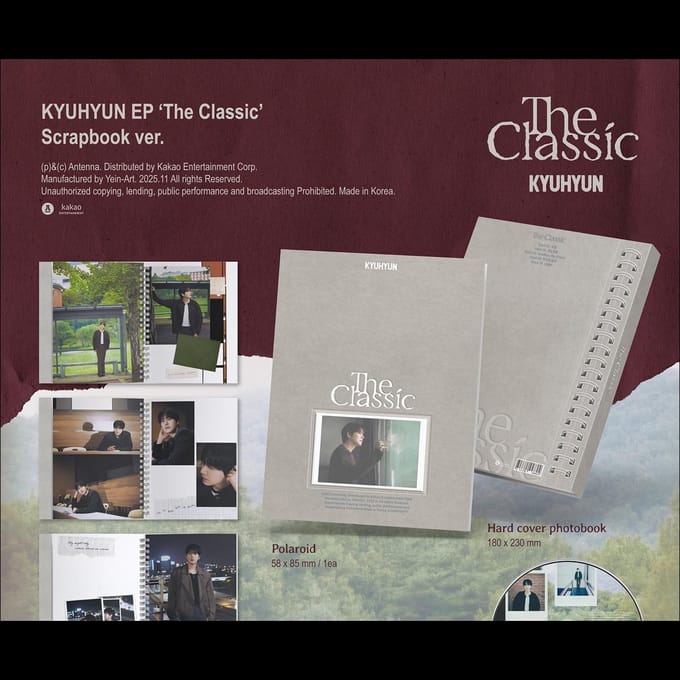 KYUHYUN(SUPER JUNIOR) [De Klassieker] Scrapbook versie. + Gratis geschenk 1EA gray