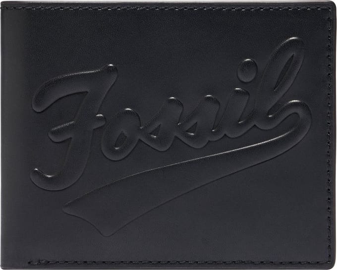 FOSSIL Leren Kaarthoes Morgan Bifold ID Black Zwart Veelkleurig