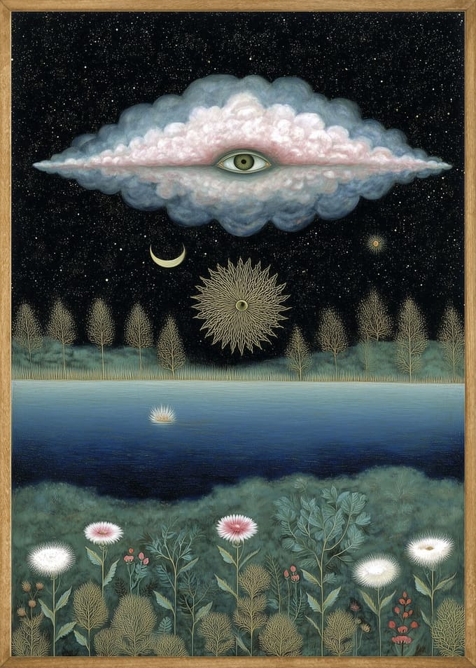 Sterrennacht aan de Oever Poster - 21x30 cm