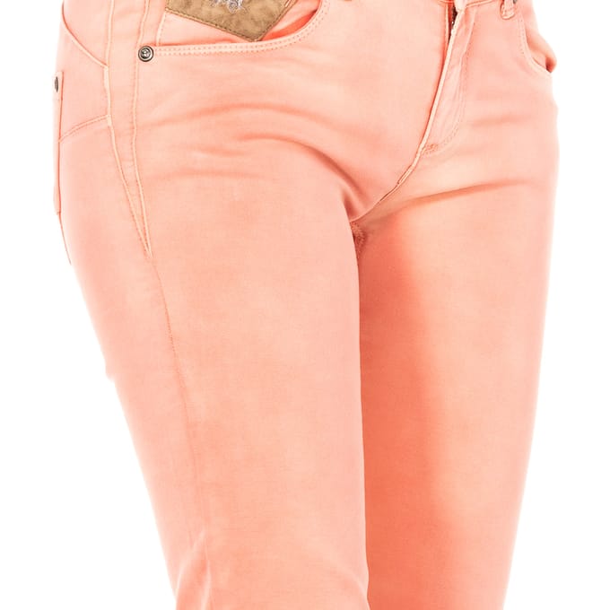 Elastische broek met slank gesneden zomen HWT010 vrouw