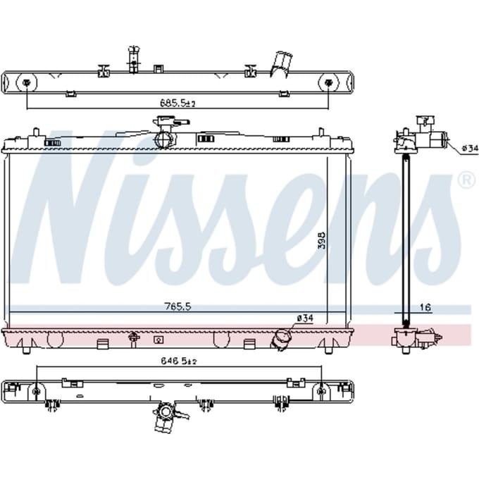 Radiator, motorkoeling NISSENS 646869