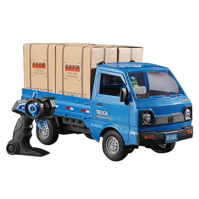 1/16 Afstandsbestuurbare transportwagen 2,4 GHz Afstandsbestuurbare spuitwagen Afstandsbestuurbare vrachtwagen voor 1 battery blauw