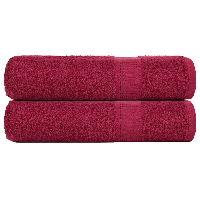 vidaXL - Douchehanddoeken - FROGN - 2 - st - 70x140 - cm - 360 - g/m² - bordeaux