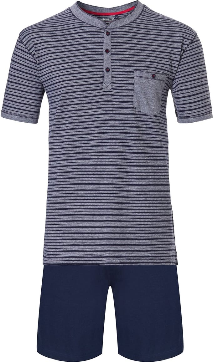 Heren Shortama Pastunette - Katoen - Blauw Gestreept - Maat S
