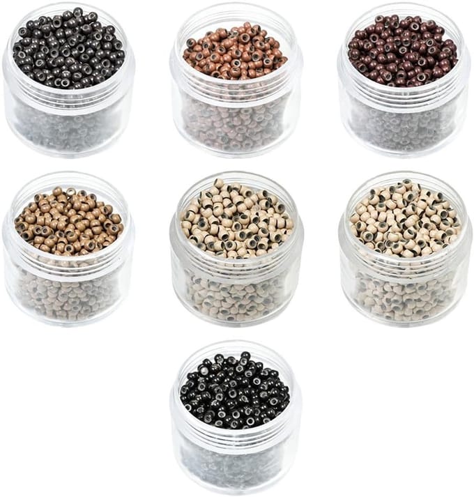 1000 Micro Ringen met Silicoon voor Haarextensions, Herbruikbare Nano Ringen, Veilig en Stevig, 3 mm (3# Donkerbruin)
