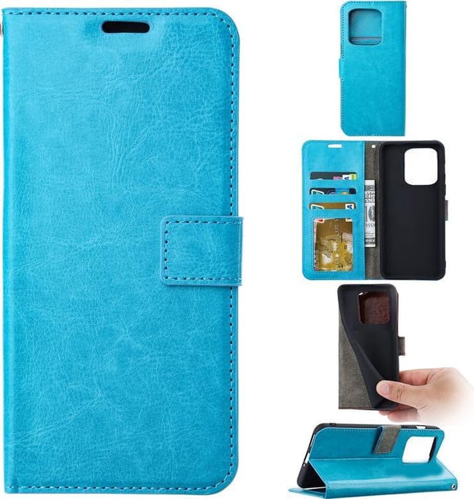 Bookcase Geschikt voor: iPhone 13 Pro Max - Bookcase Turquoise - portemonee hoesje