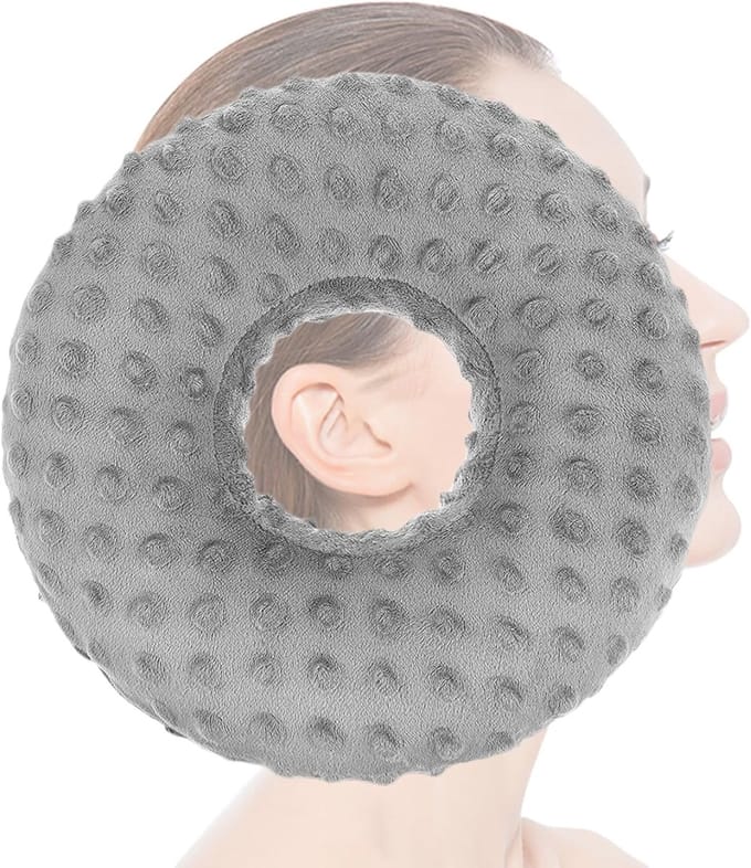 Oorkussen - Donut Kussen - Herstel Oorpiercing - Ergonomisch Ontwerp - 28x28x6cm - Grijs