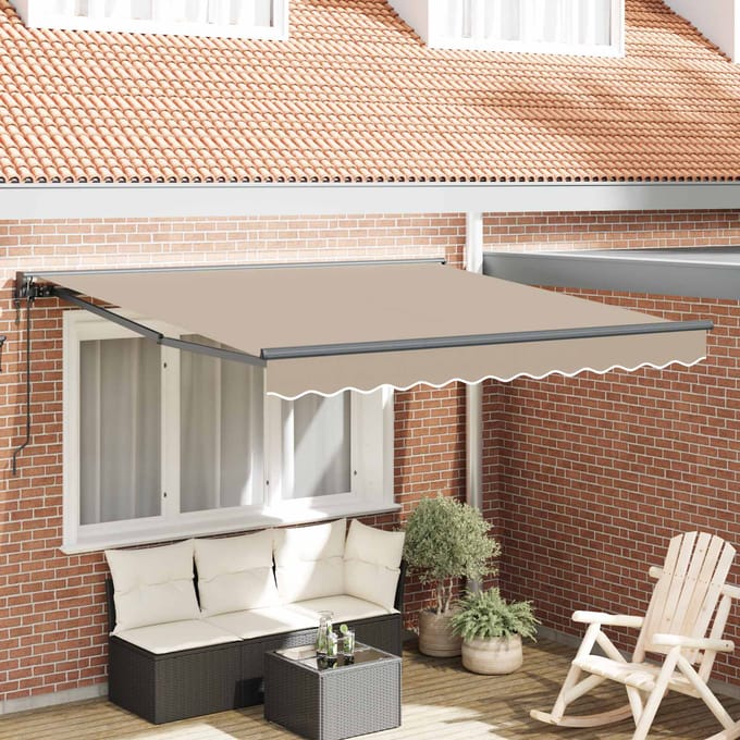 vidaXL - Zonnescherm - Frame - Beige - 300 - x - 250 - cm - Polyester - met - PU-coating