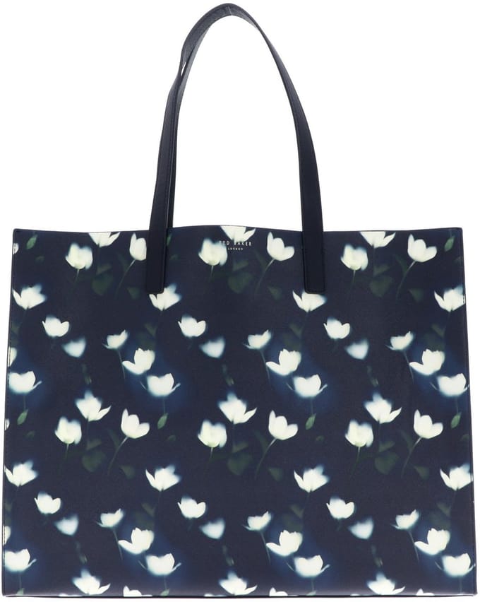 Ted Baker handtas schoudertas Tulipon Extra Large Tulip Print Icon Bag Navy donkerblauw