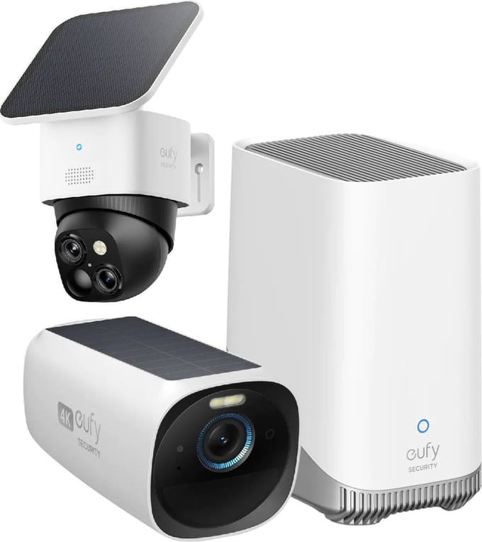 eufy Security SoloCam S340 - 360° buitencamera + Eufycam 3 + Homebase 3 - Bundelvoordeel