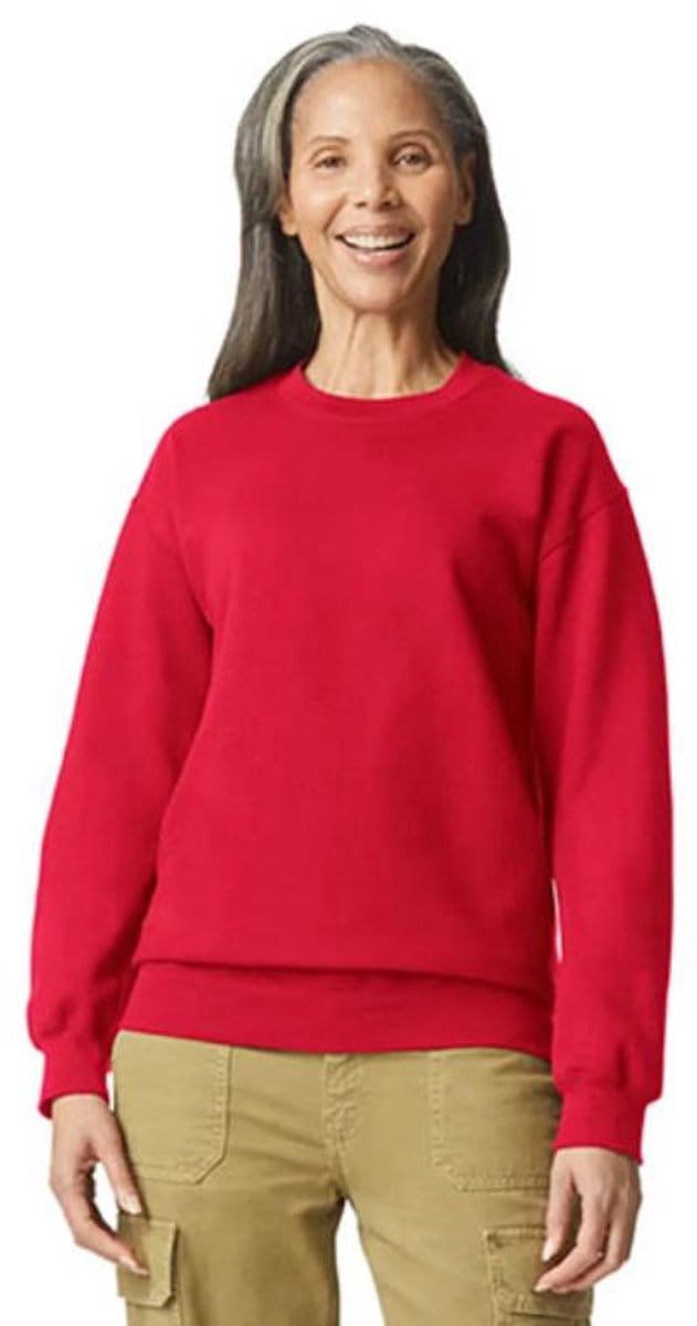 Gildan - Softstyle Midweight Fleece Crewneck Sweater - Red maat S