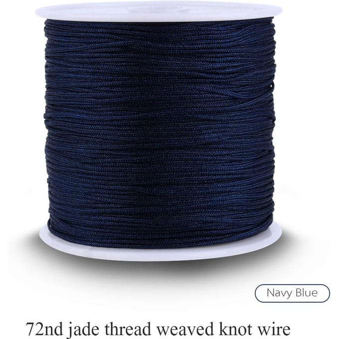 100M x 0.8mm Nylon Chinese Knoop Koord Rattail Macrame Shamballa Draad String Donkerblauw blue