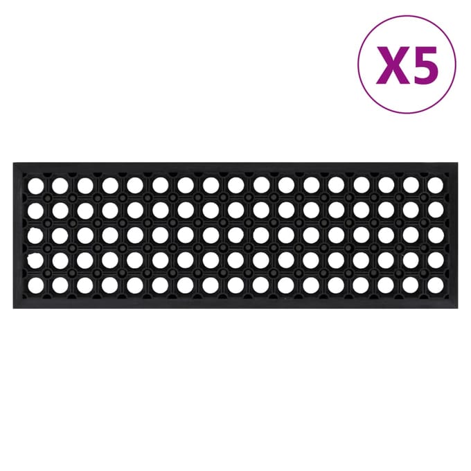 vidaXL - Trapmatten - 5 - st - 25x75 - cm - rubber