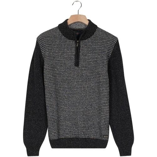 Baileys Trui Half Zip Single Knit Front Two Color Structure Navy / male