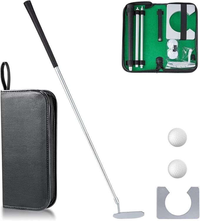 Indoor golf putting cup set met oefenracket, ballen en draagtas voor thuisgebruik en training