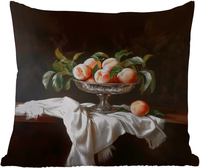 Tuinkussen - Stilleven - Perziken - Vintage - 40x40 cm - Weerbestendig
