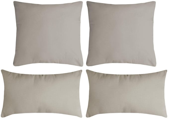 Stof Textile sierkussen Nelson - set 4x - beige - 2 formaten - bank kussens - polyester
