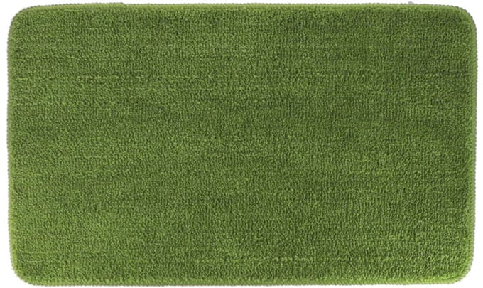 Tendance Badmat Aquarius - microfiber - hoogpolig - olijfgroen - 45 x 75 cm - badkamer - antislip