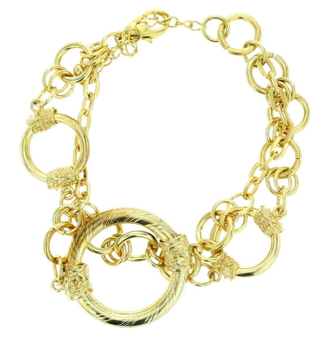 Behave - Goudkleurige armband met ringen - Statement avondstijl