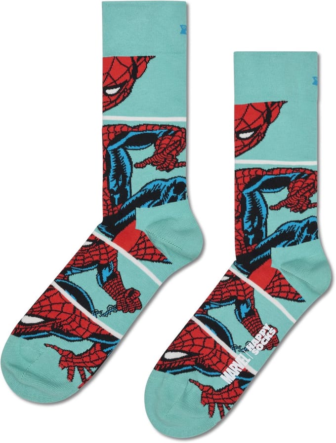 Happy Socks MARVEL Spider-Man Web-Slinger Sock - unisex sokken - turquoise - Unisex - Maat: 41 - 46