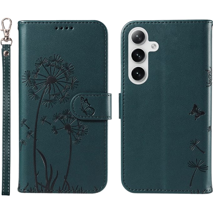 Comfycase Samsung S25 Plus / S24 Plus Dandelion Bookcase Hoesje Zwart