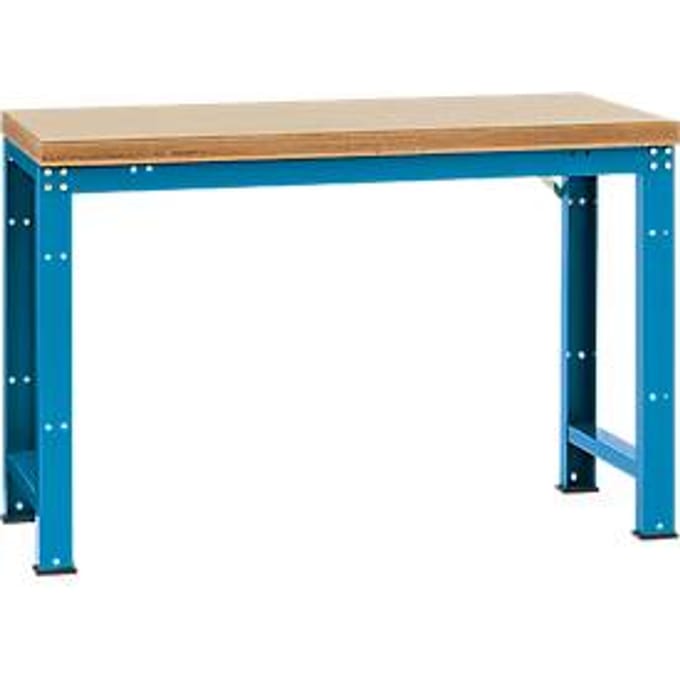 Manuflex werkbank Profi standaard, Tafelblad multiplex B 1500 x D 700, lichtblauw