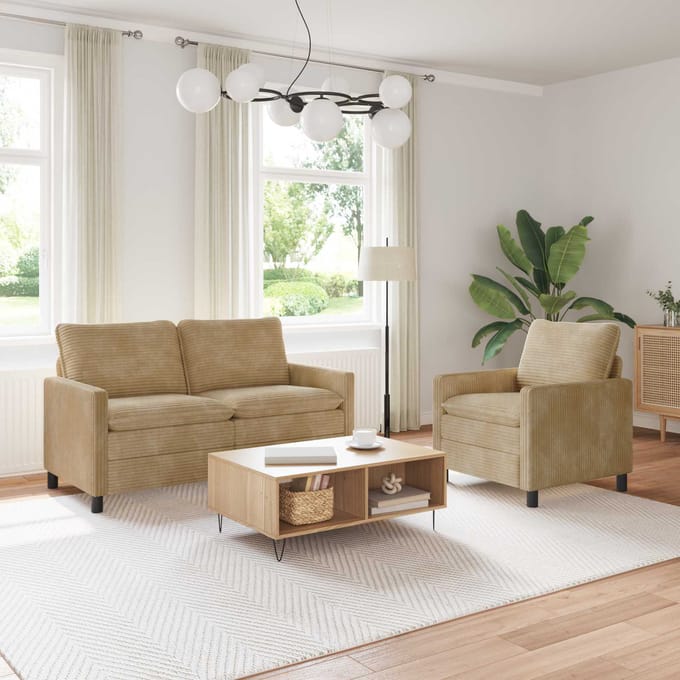 vidaXL Bankstel 2 st Taupe Polyester