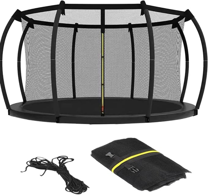 Trampoline Veiligheidsnet - Springhek Beschermnet - Veilig Springen - Weerbestendige Nylon Constructie - 305 cm Diameter - Zwart