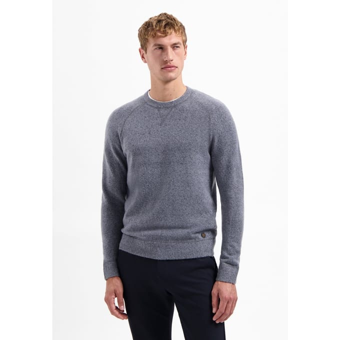 No Excess Pullover Crewneck Soft Wool Blend Washed Blue Maat: M | Sweaters Outlet | Heren | Grijs