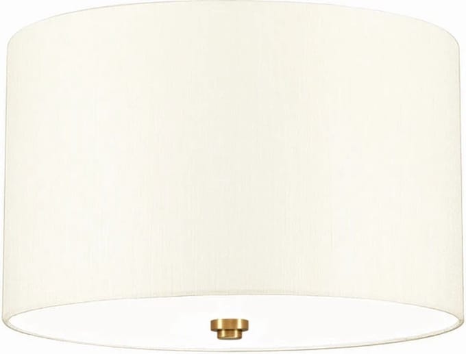Designer's Lightbox LED Plafondlamp Fletcher Flush | 3X E27 Max 60W | Dimbaar | Aged Brass with Ivory Shade