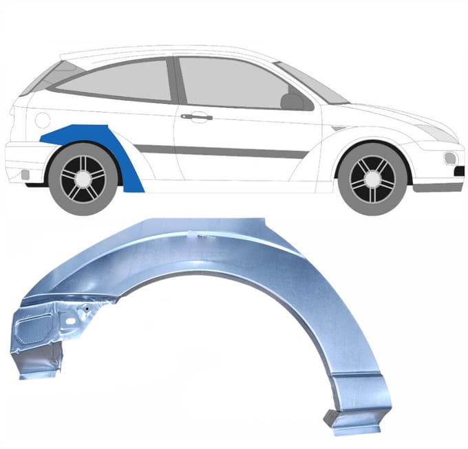 Reparatiepaneel achterspatbord voor Ford Focus 1998-2004 / Rechts