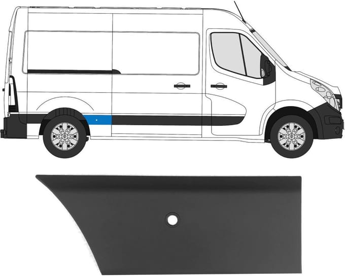 Sierlijst zijlijst PDC voor Renault Master 2010- / Rechts