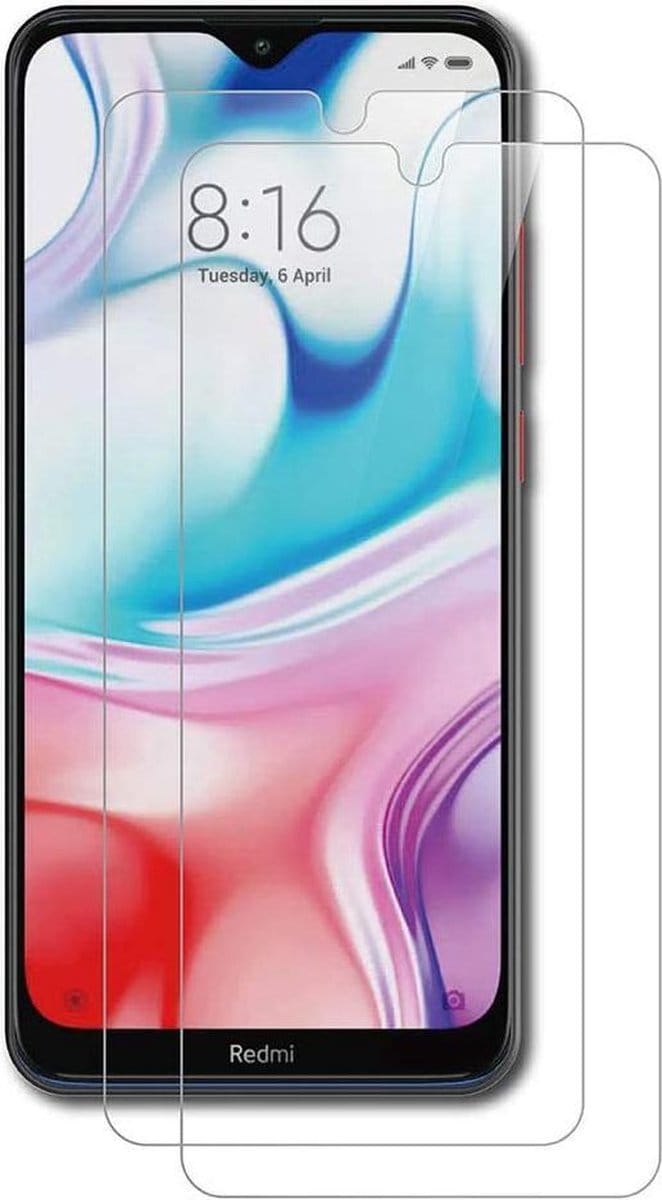 Screenprotector Glas - Tempered Glass Screen Protector Geschikt voor: Xiaomi Redmi 8 - 2x