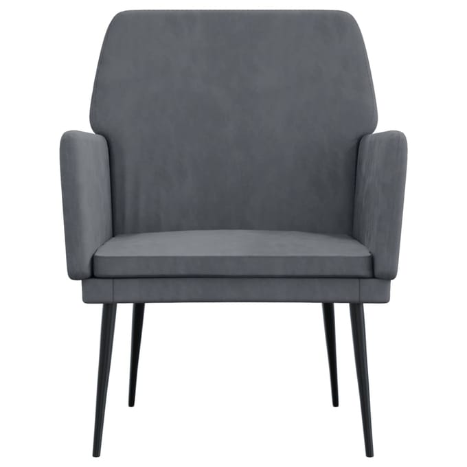 vidaXL - Fauteuil - 62x79x79 - cm - fluweel - donkergrijs
